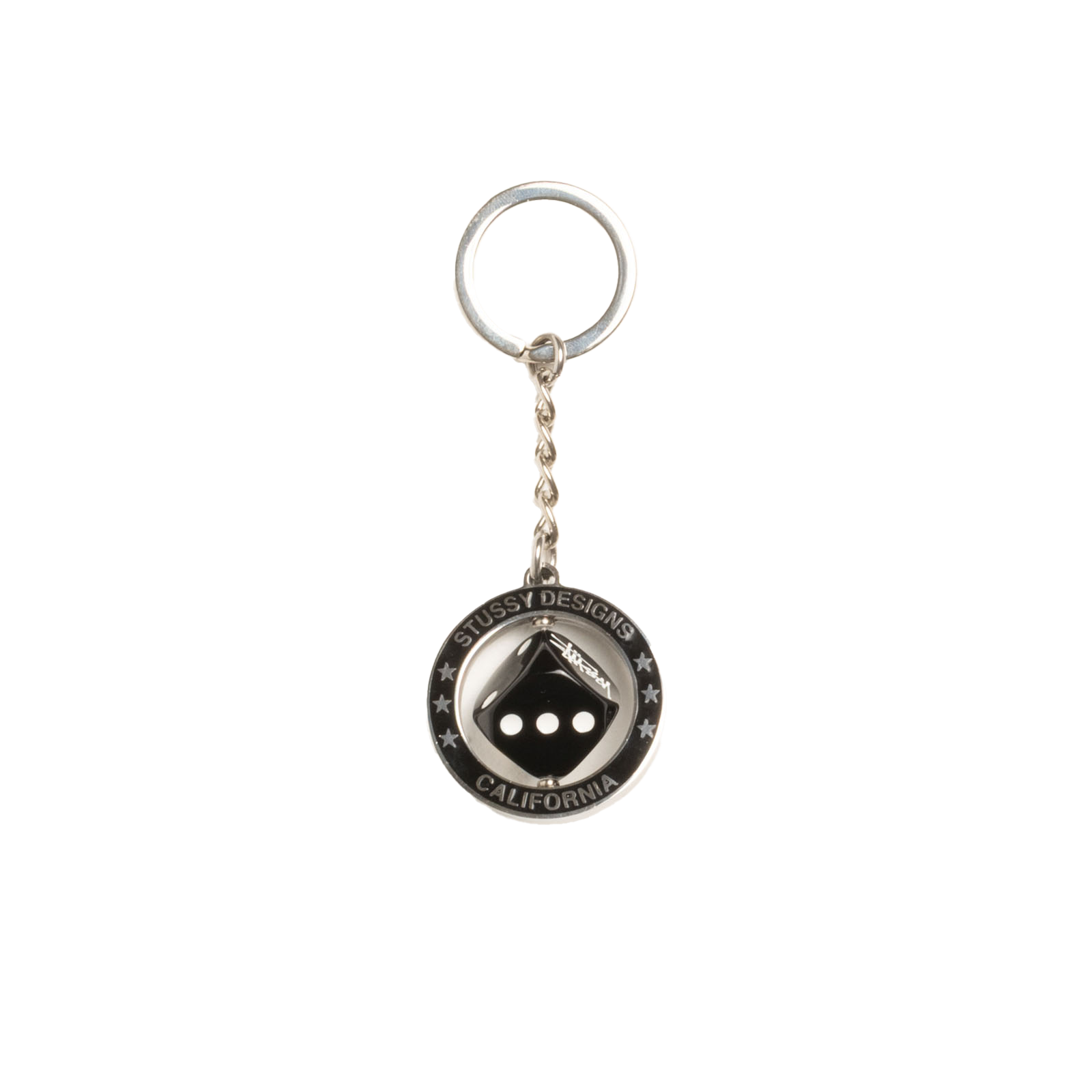 STUSSY: Spinning Dice Keychain (Silver) | DSMG E-SHOP
